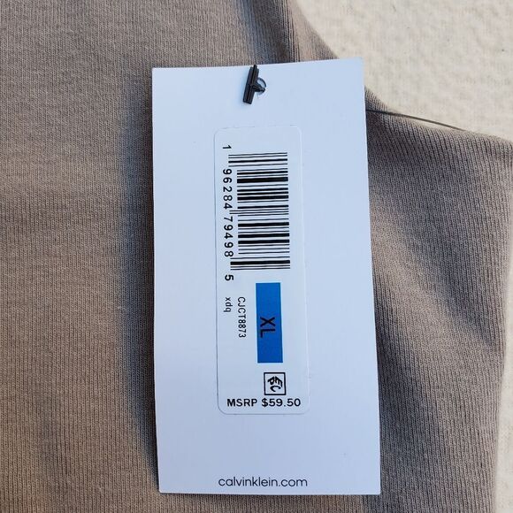 Calvin Klein Ribbed Scuba Bodysuit Dark Beige/Gray - Picture 5 of 11